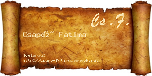 Csapó Fatima névjegykártya